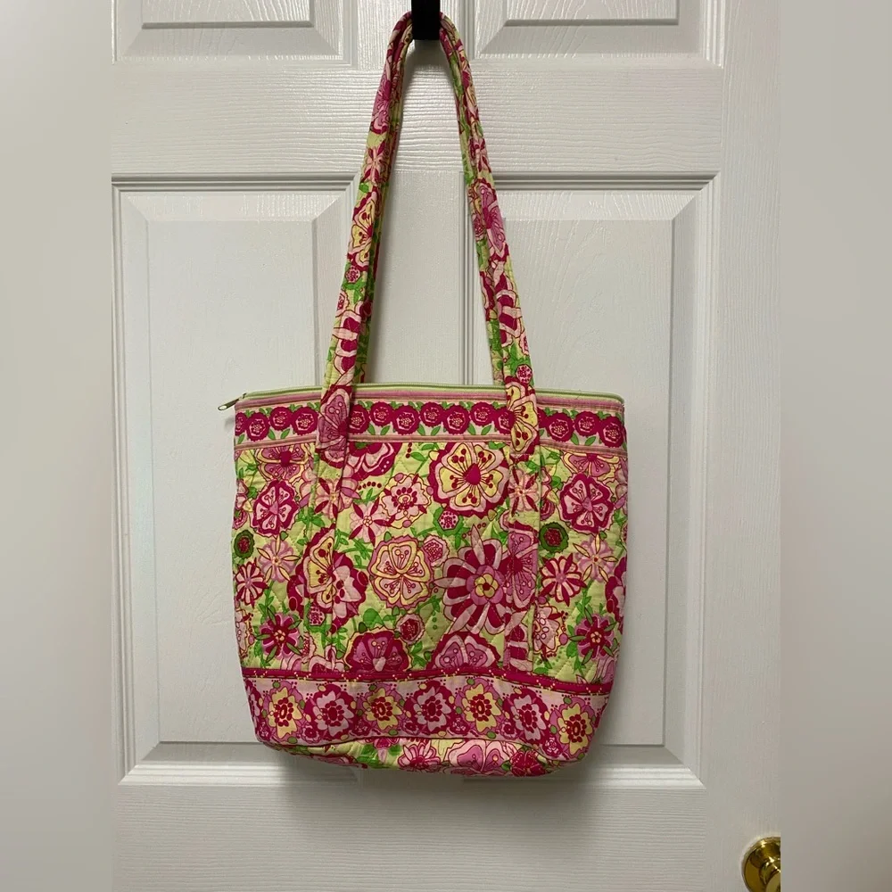 Quilted Floral Yellow & Pink Tote
